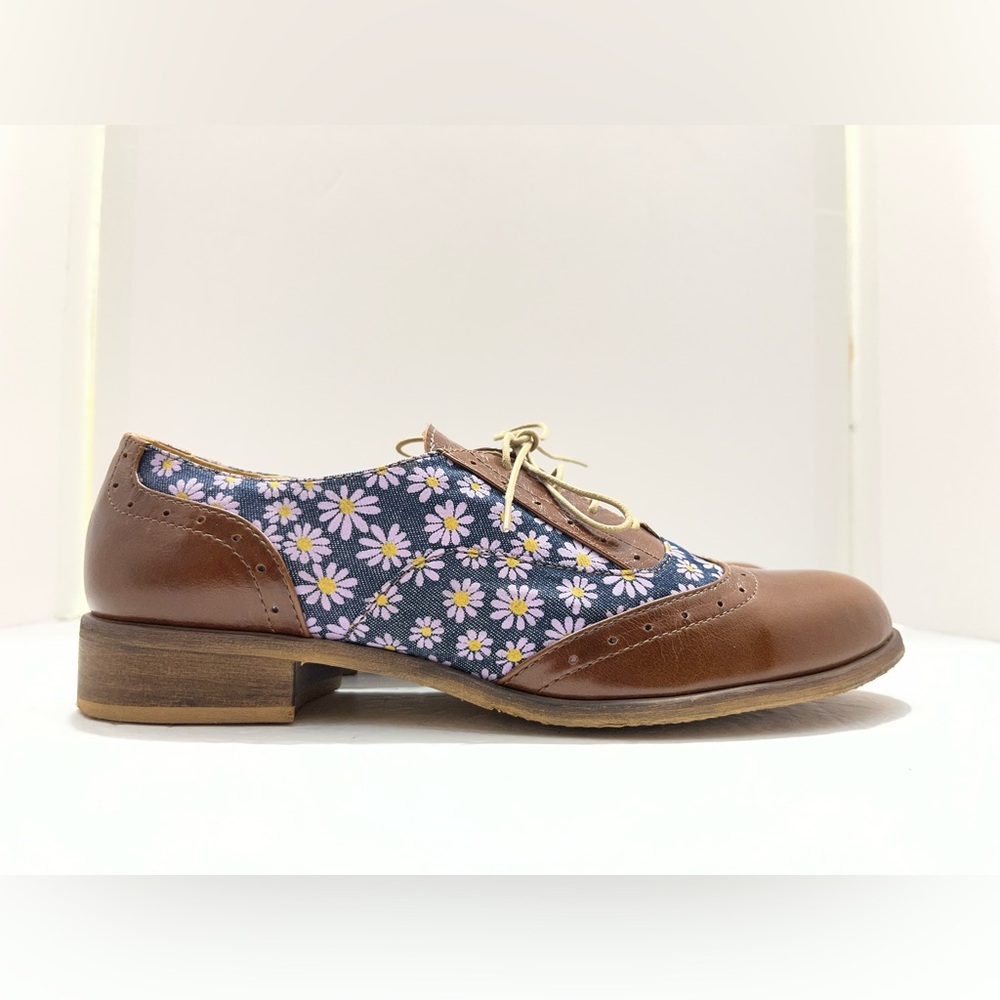 Julia Bo handmade floral print Hudson Oxford shoes Size 38 - Picture 4 of 12